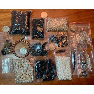 Assorted Beads Jewelry Making Collection Mixed Sizes Colors Styles Great Variety